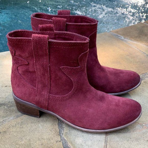 Lucky Brand Shoes - Lucky Brand Terra Suede Western Block Heel Ankle Booties